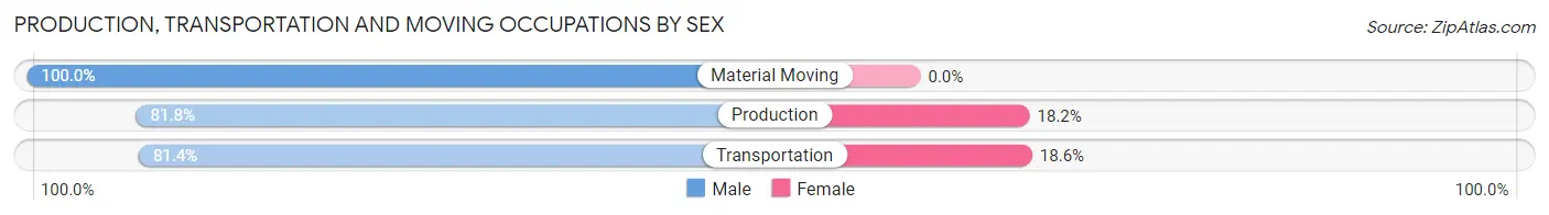 Production, Transportation and Moving Occupations by Sex in Zip Code 78615