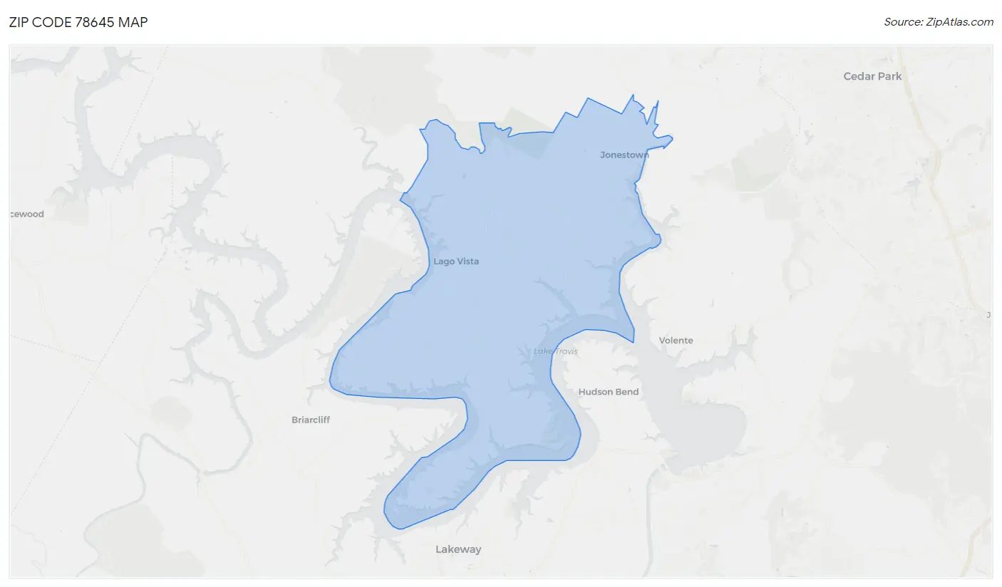 Zip Code 78645 Map