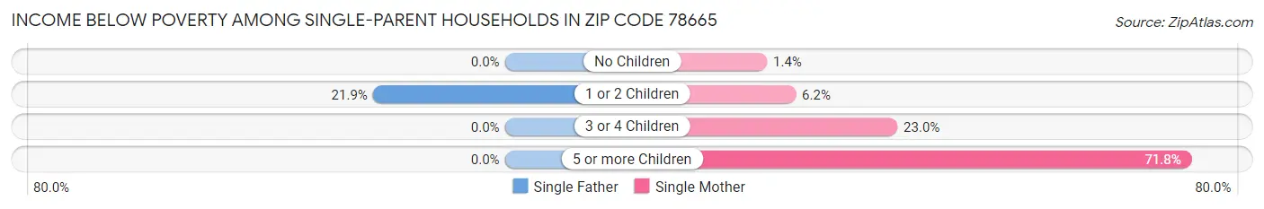 Income Below Poverty Among Single-Parent Households in Zip Code 78665