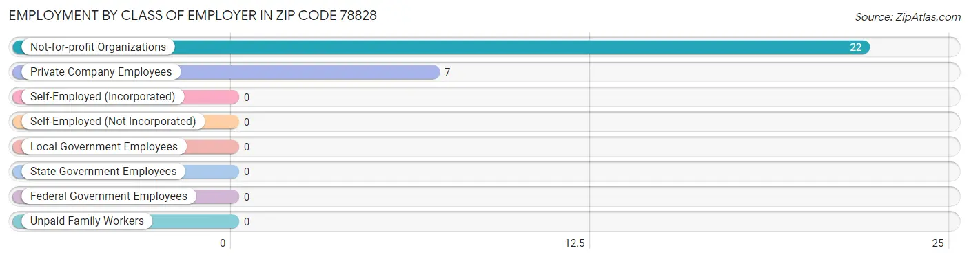 Employment by Class of Employer in Zip Code 78828