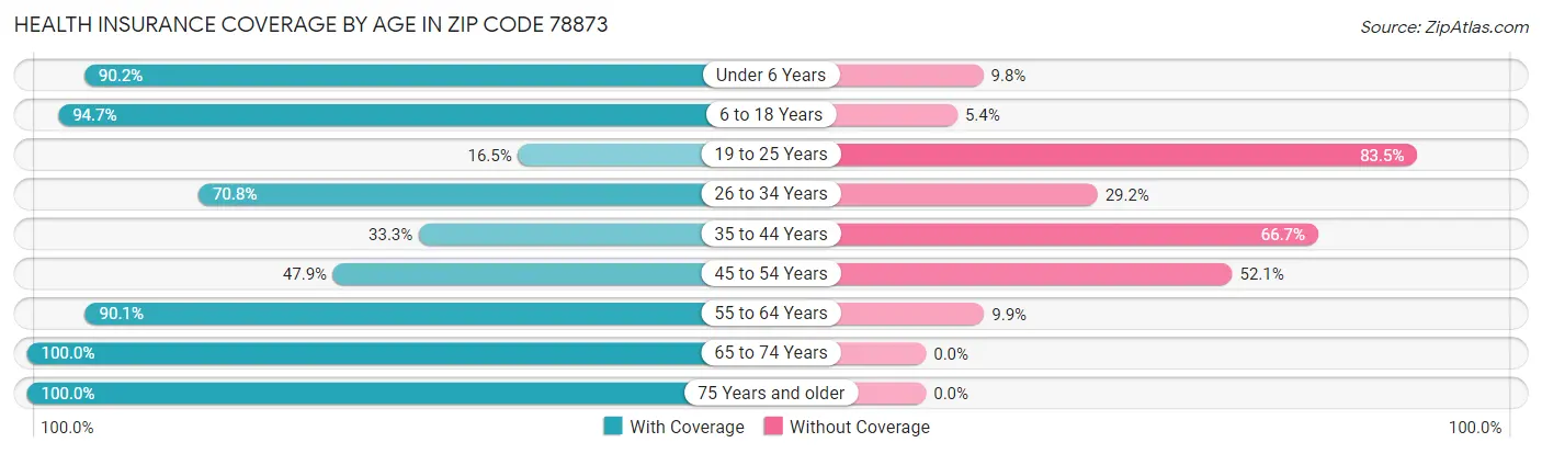 Health Insurance Coverage by Age in Zip Code 78873