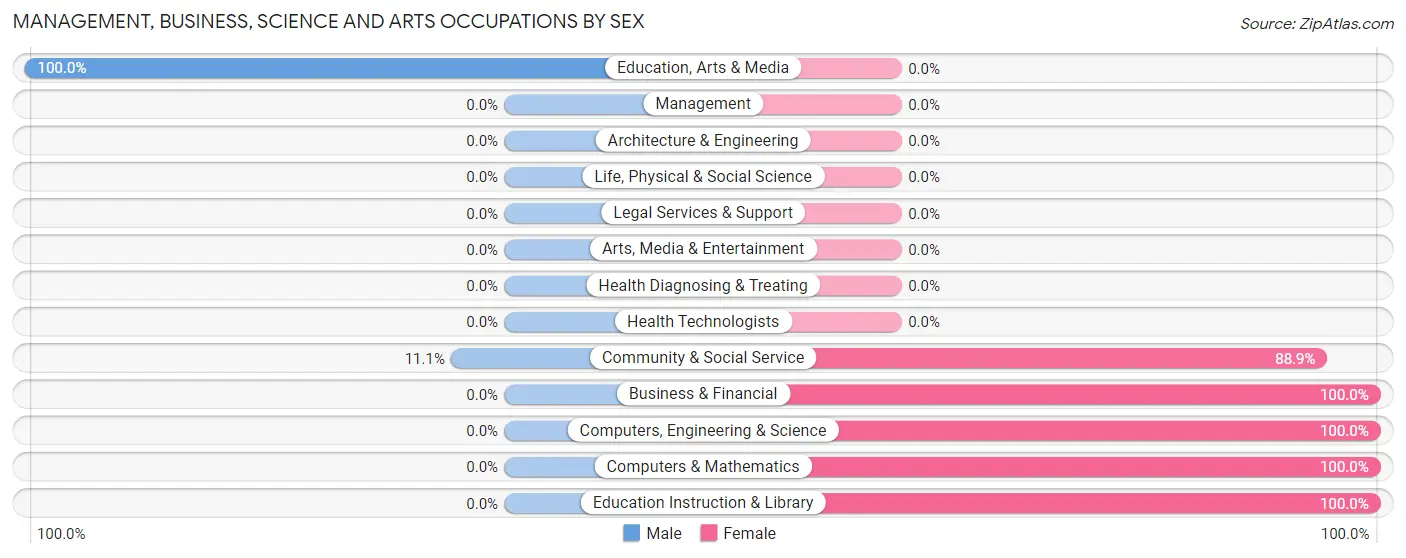 Management, Business, Science and Arts Occupations by Sex in Zip Code 78883