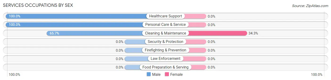 Services Occupations by Sex in Zip Code 78884
