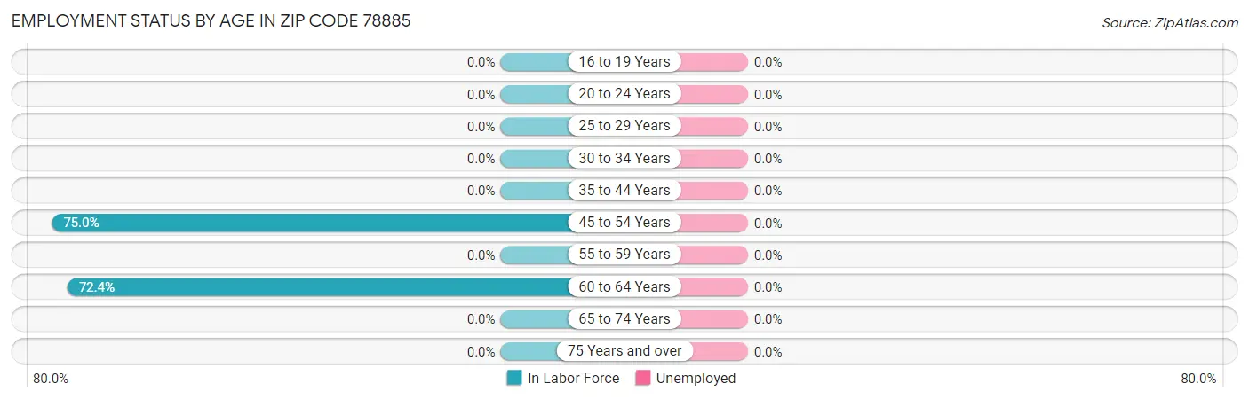 Employment Status by Age in Zip Code 78885