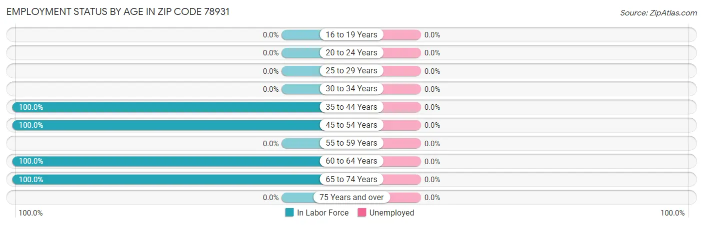 Employment Status by Age in Zip Code 78931