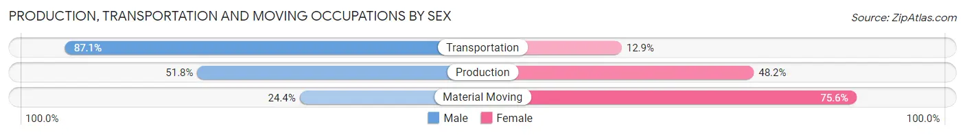 Production, Transportation and Moving Occupations by Sex in Zip Code 78945