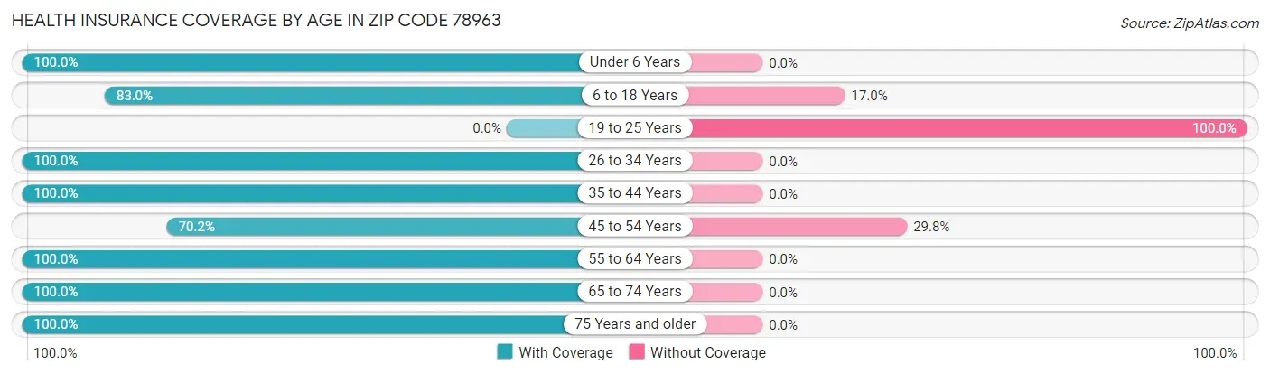 Health Insurance Coverage by Age in Zip Code 78963