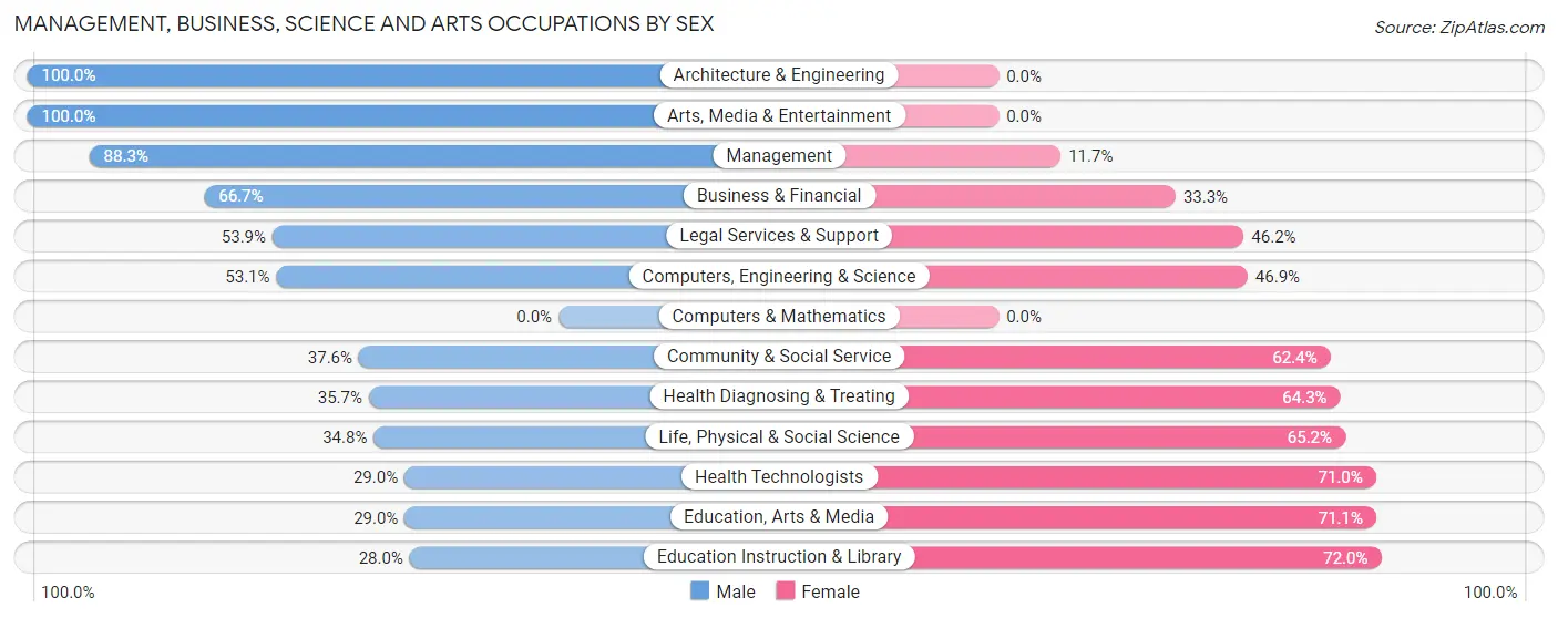 Management, Business, Science and Arts Occupations by Sex in Zip Code 79035
