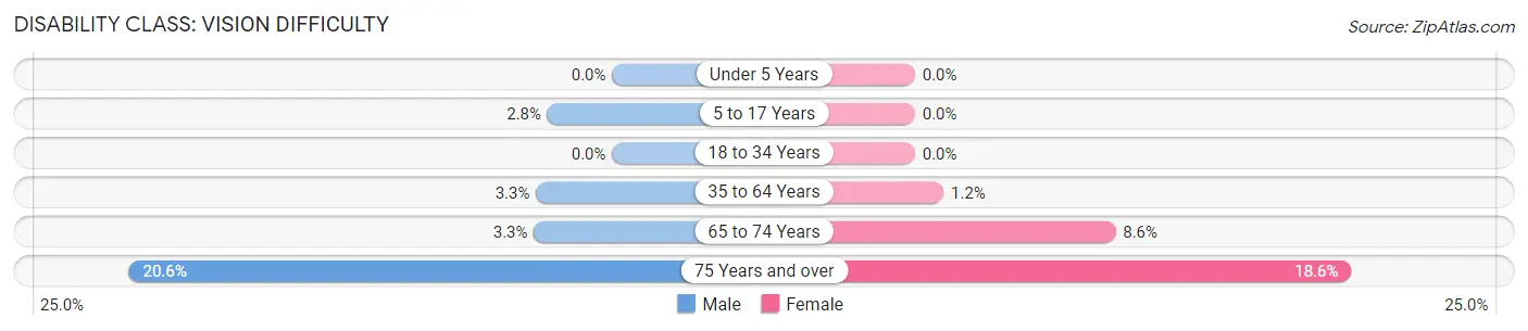 Disability in Zip Code 79036: <span>Vision Difficulty</span>