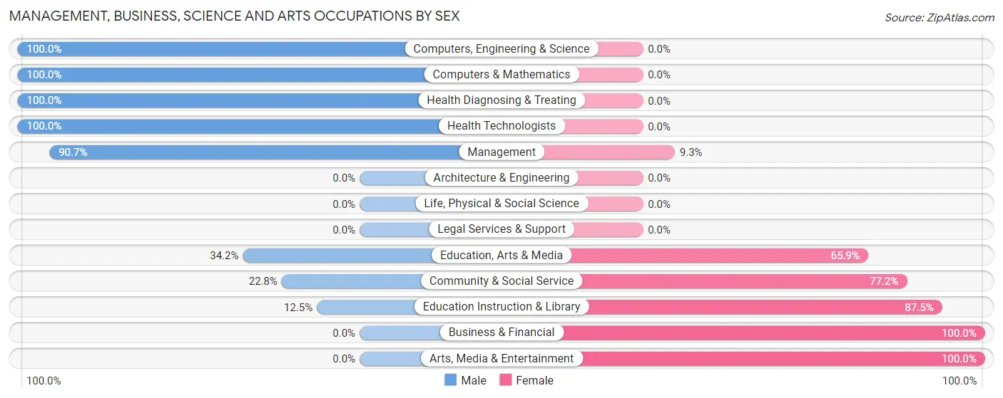 Management, Business, Science and Arts Occupations by Sex in Zip Code 79040