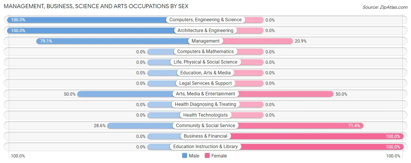 Management, Business, Science and Arts Occupations by Sex in Zip Code 79084