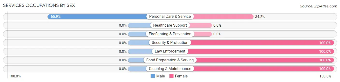 Services Occupations by Sex in Zip Code 79084