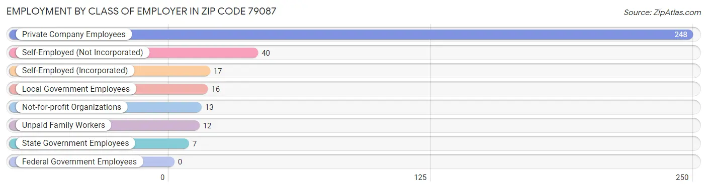 Employment by Class of Employer in Zip Code 79087