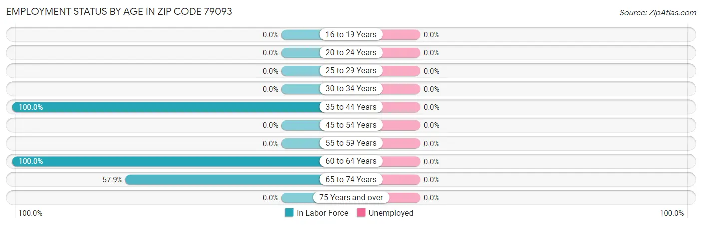 Employment Status by Age in Zip Code 79093