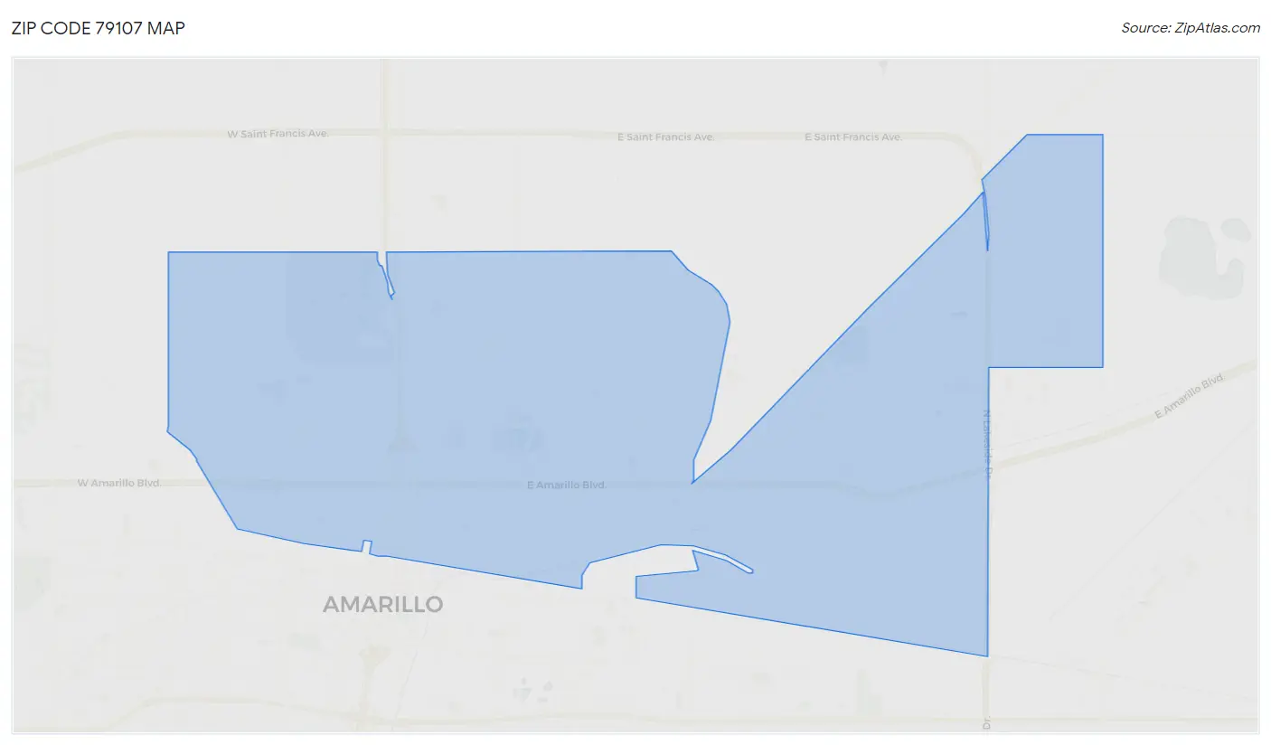 Zip Code 79107 Map