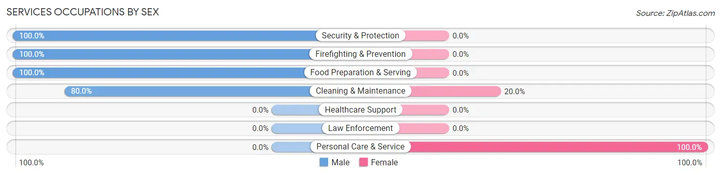 Services Occupations by Sex in Zip Code 79229