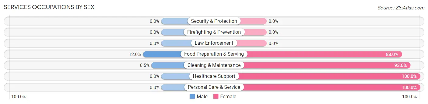 Services Occupations by Sex in Zip Code 79241