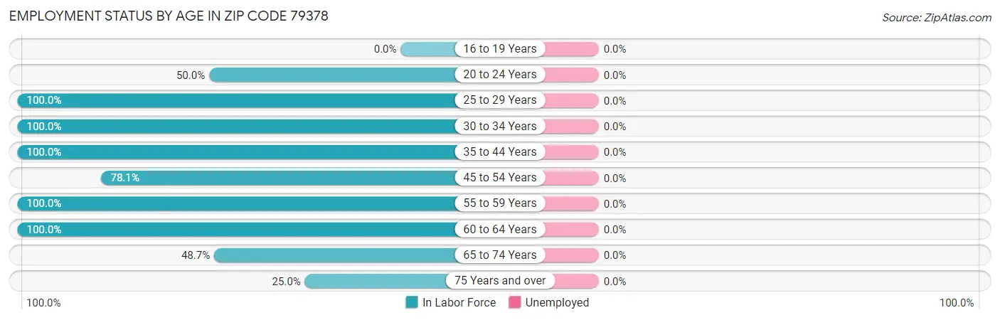Employment Status by Age in Zip Code 79378