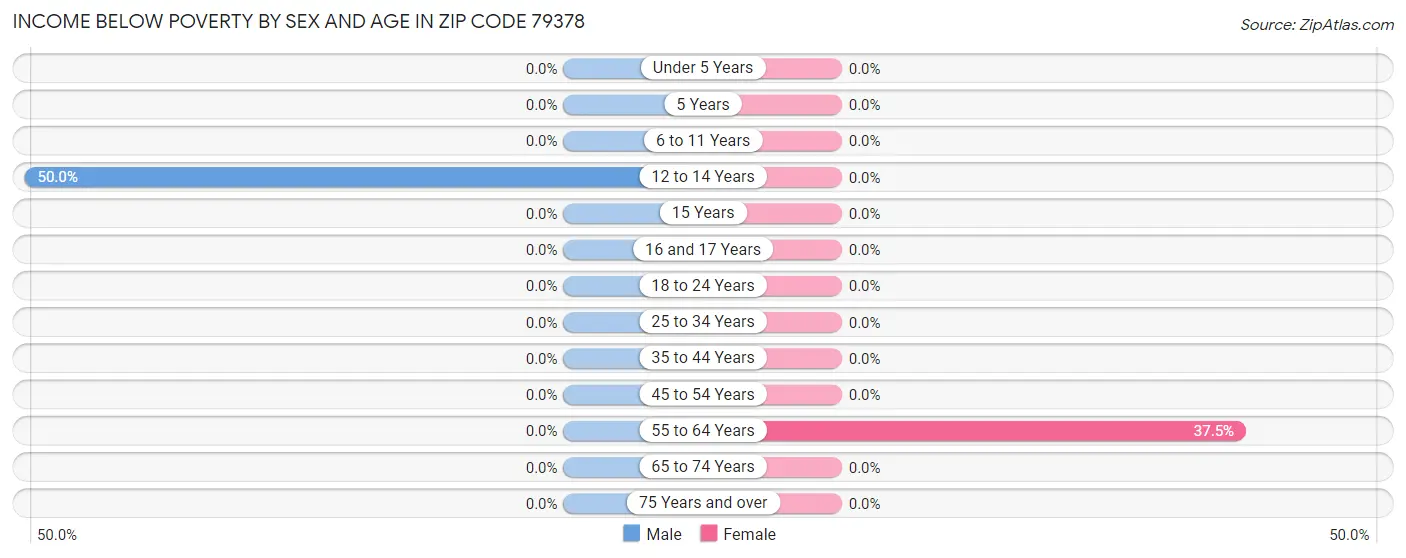 Income Below Poverty by Sex and Age in Zip Code 79378