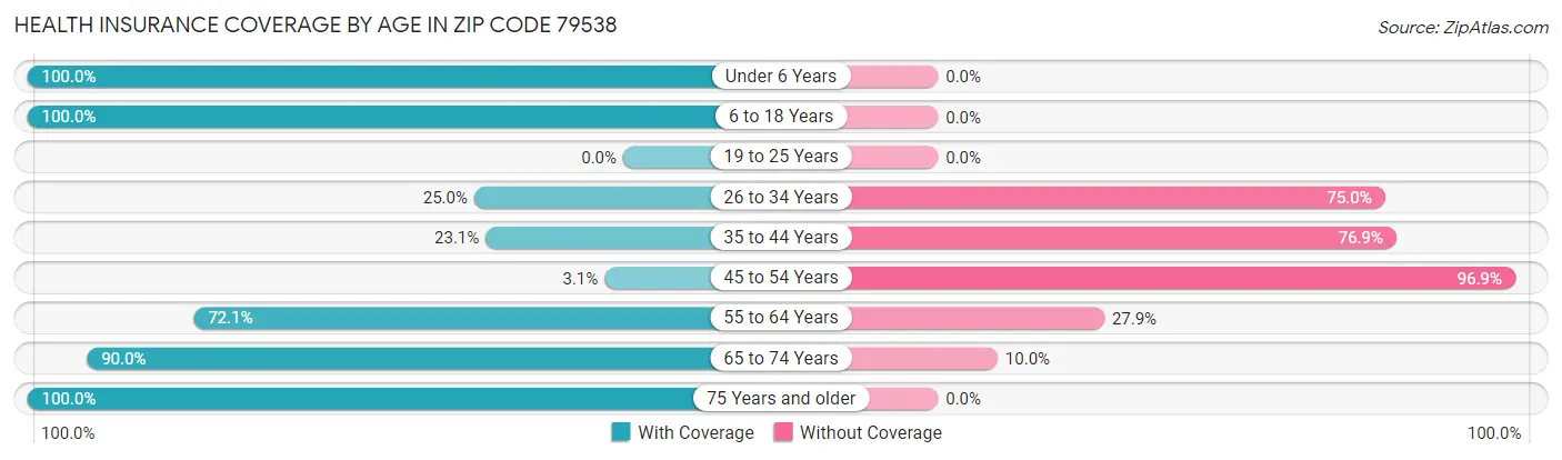 Health Insurance Coverage by Age in Zip Code 79538