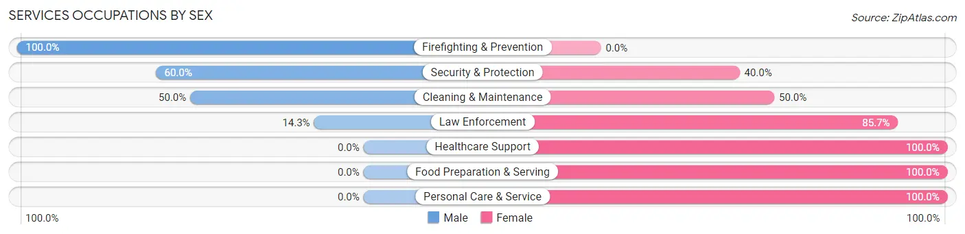 Services Occupations by Sex in Zip Code 79607
