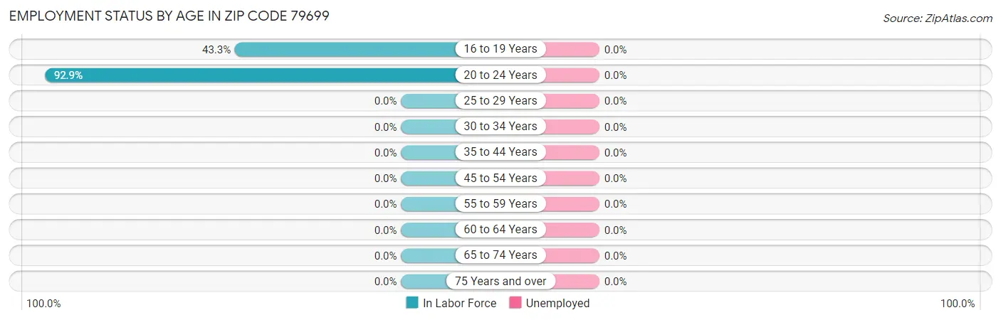 Employment Status by Age in Zip Code 79699