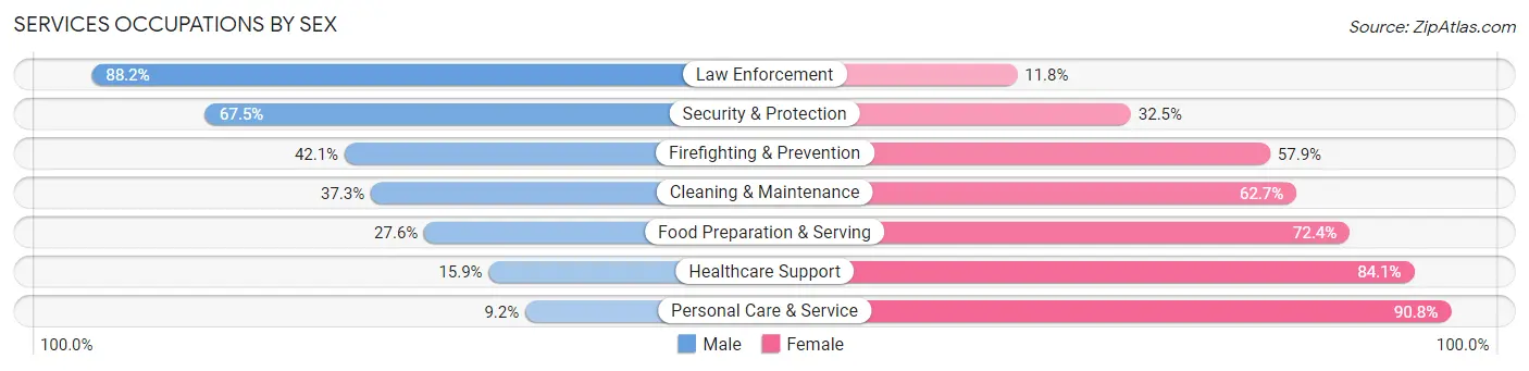Services Occupations by Sex in Zip Code 79935
