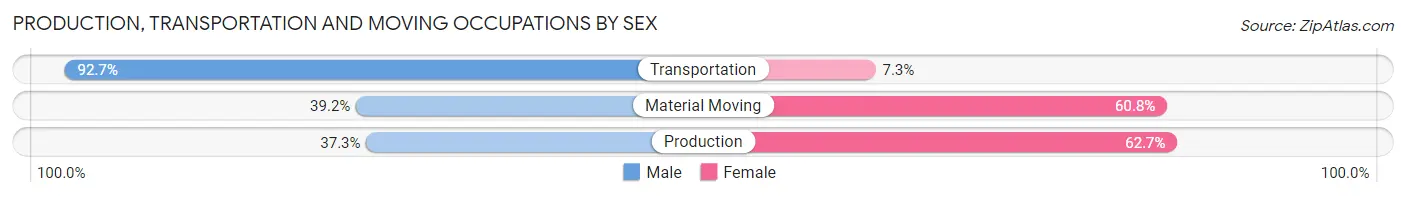 Production, Transportation and Moving Occupations by Sex in Zip Code 80104