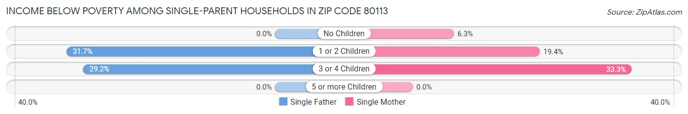 Income Below Poverty Among Single-Parent Households in Zip Code 80113