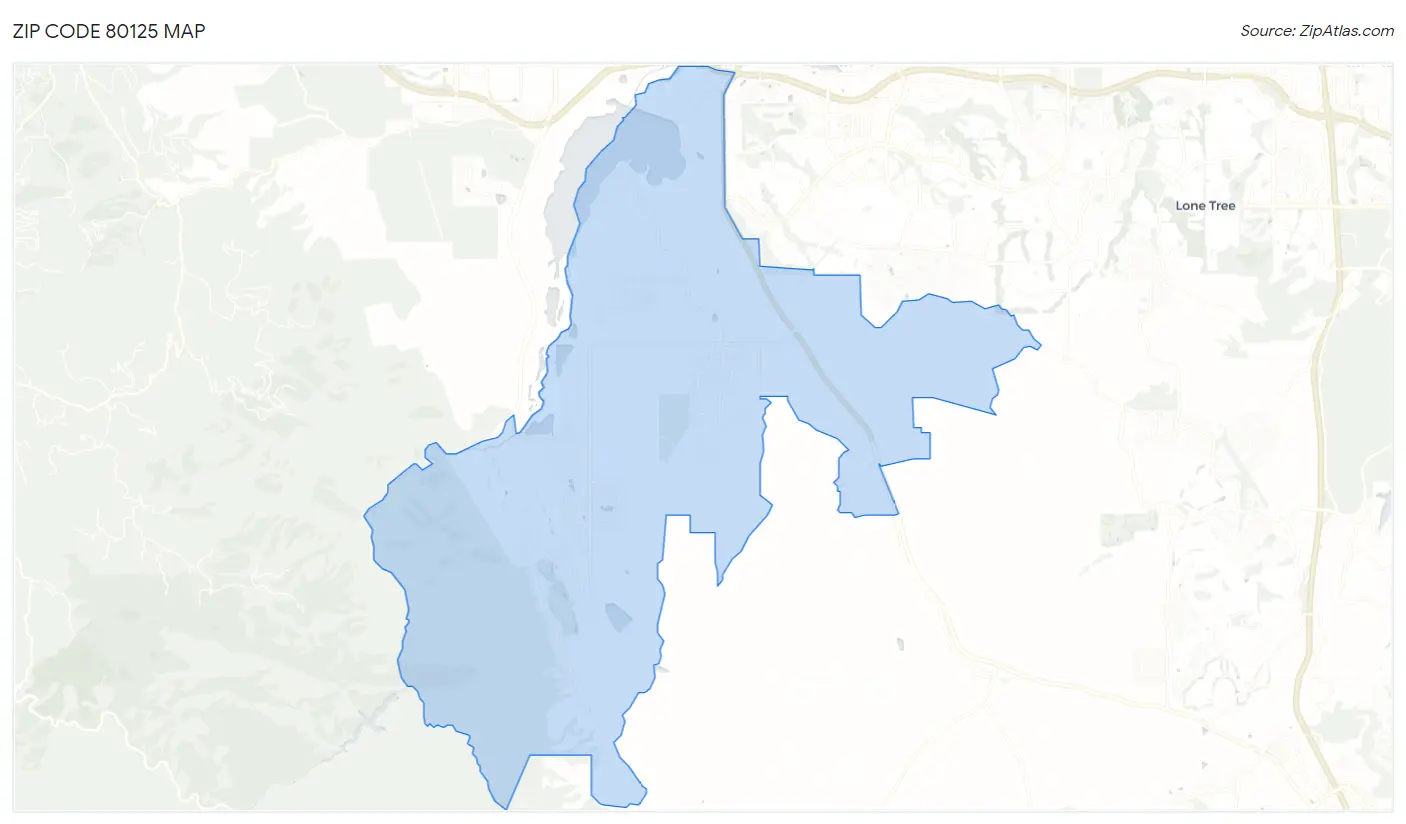 Zip Code 80125 Map