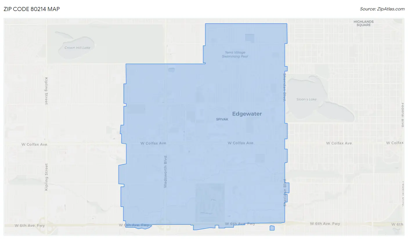 Zip Code 80214 Map