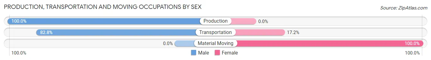 Production, Transportation and Moving Occupations by Sex in Zip Code 80440