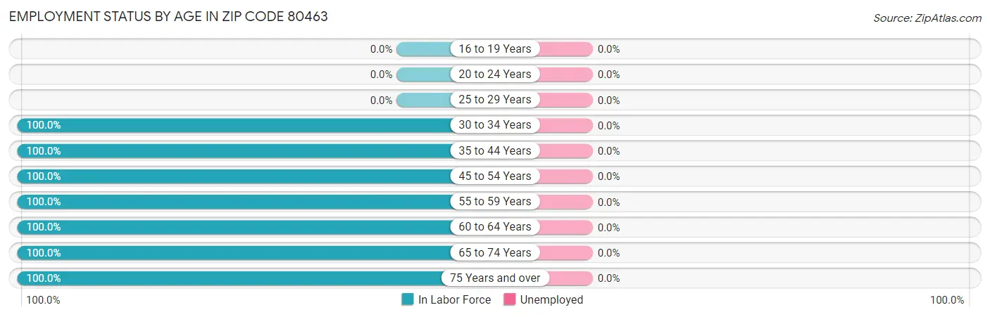 Employment Status by Age in Zip Code 80463