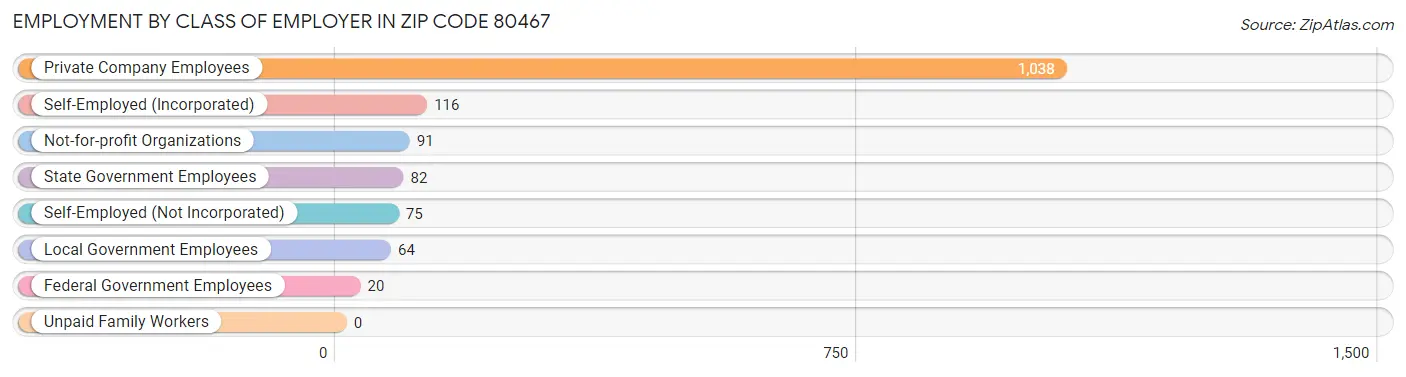 Employment by Class of Employer in Zip Code 80467