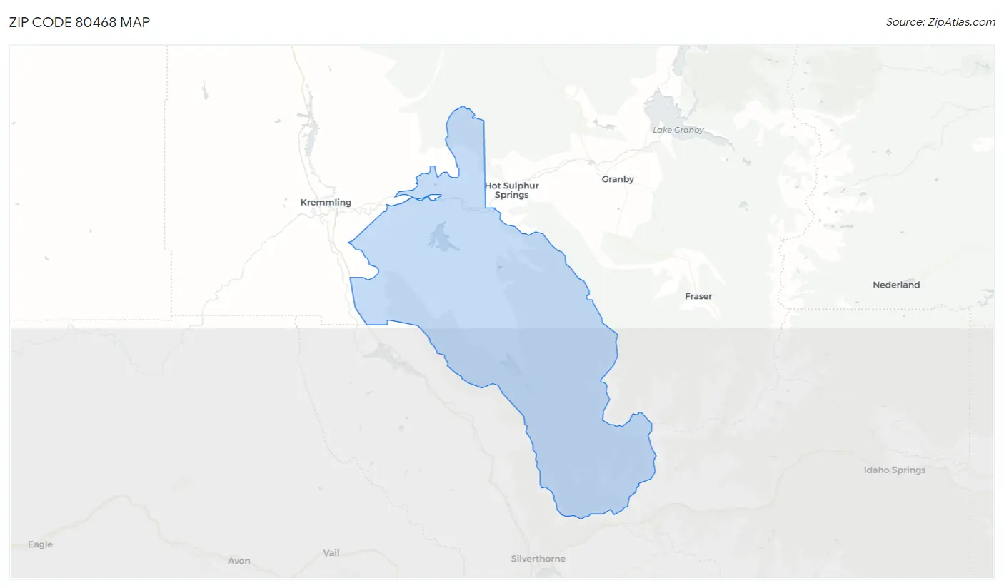 Zip Code 80468 Map