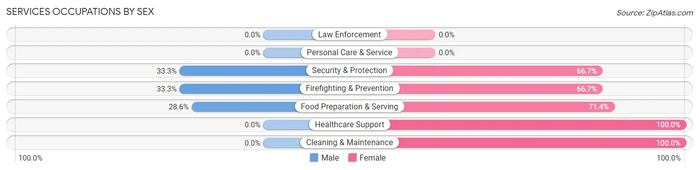 Services Occupations by Sex in Zip Code 80482