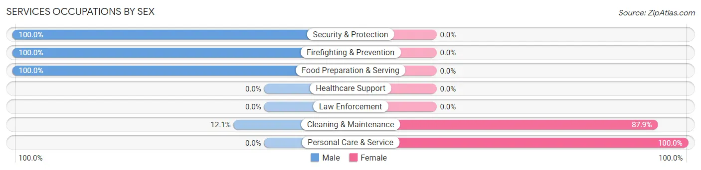 Services Occupations by Sex in Zip Code 80510