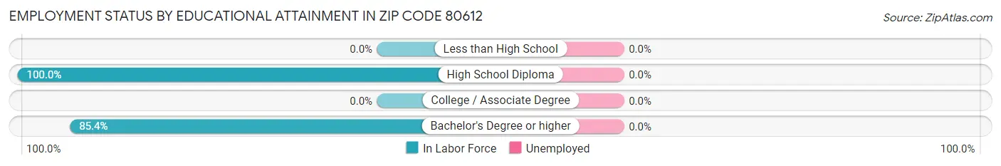 Employment Status by Educational Attainment in Zip Code 80612