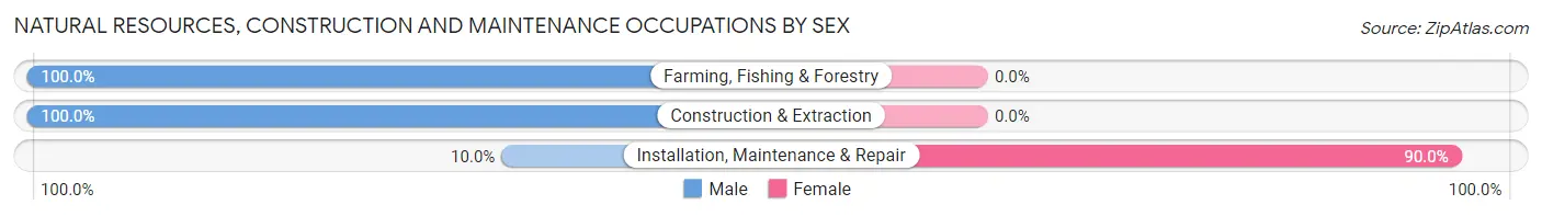Natural Resources, Construction and Maintenance Occupations by Sex in Zip Code 80742