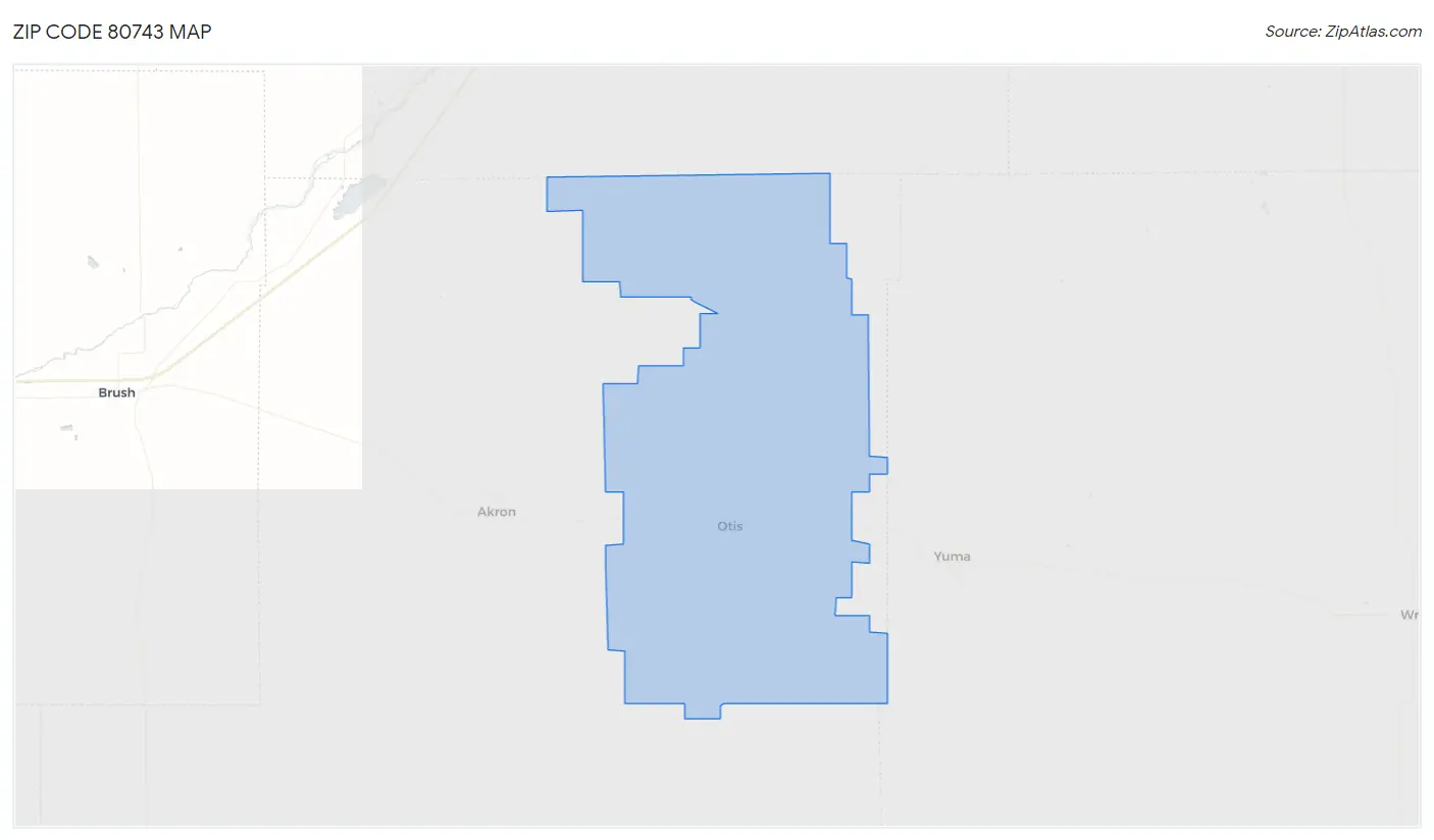 Zip Code 80743 Map