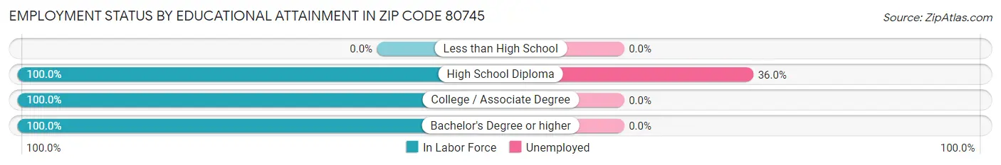Employment Status by Educational Attainment in Zip Code 80745