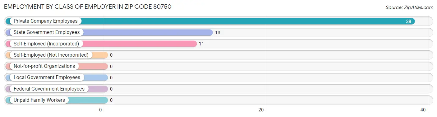 Employment by Class of Employer in Zip Code 80750