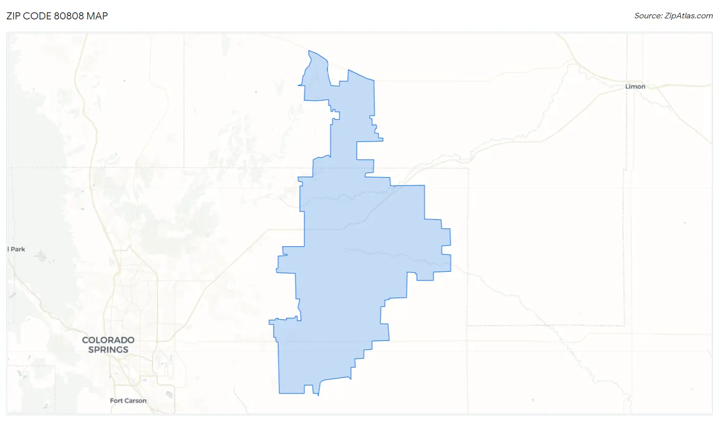 Zip Code 80808 Map