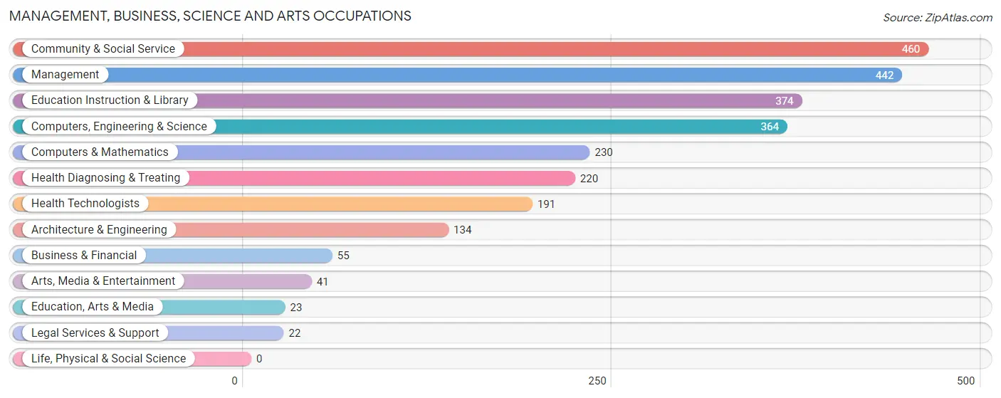 Management, Business, Science and Arts Occupations in Zip Code 80816