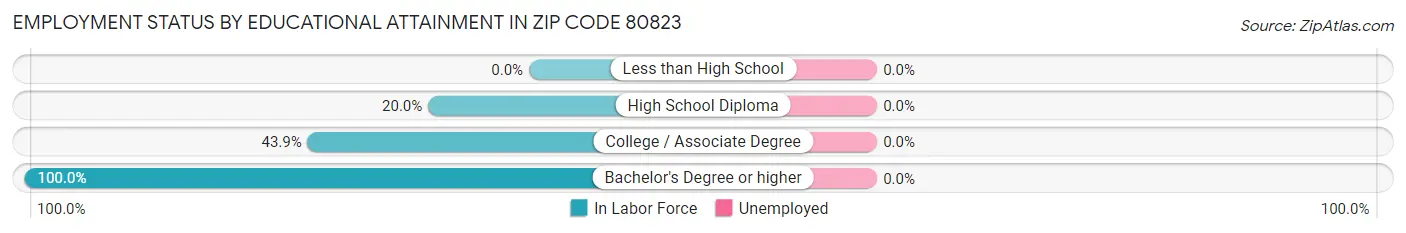 Employment Status by Educational Attainment in Zip Code 80823