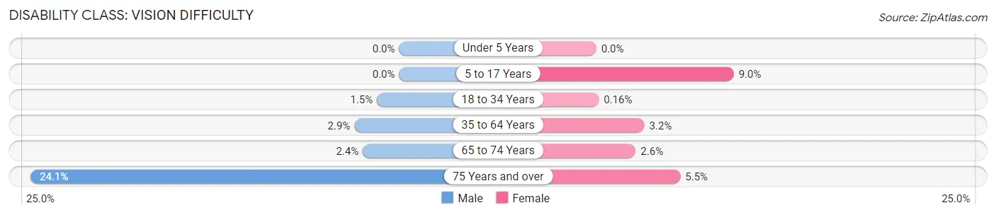 Disability in Zip Code 80903: <span>Vision Difficulty</span>