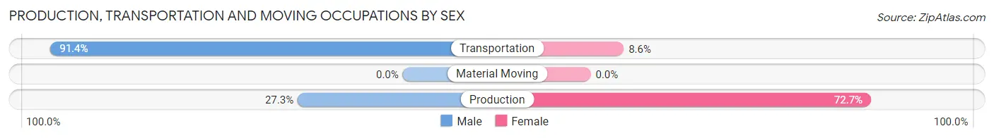 Production, Transportation and Moving Occupations by Sex in Zip Code 80928