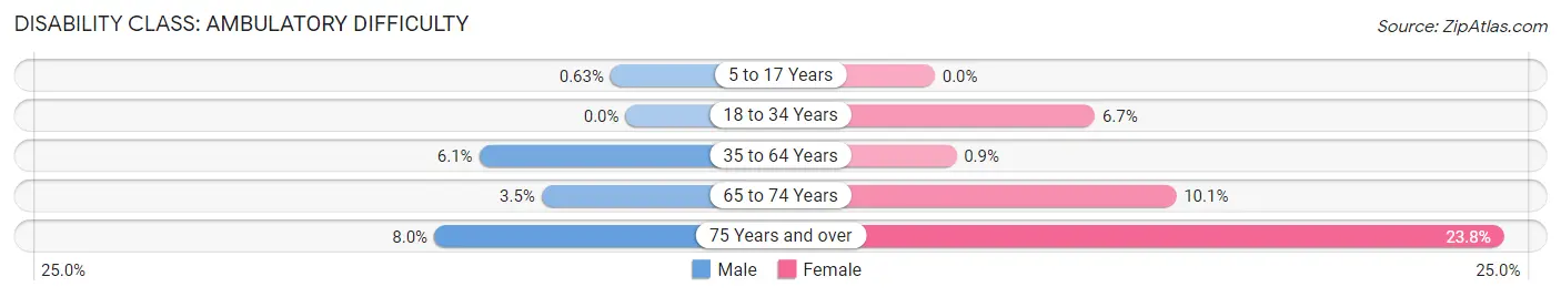 Disability in Zip Code 81122: <span>Ambulatory Difficulty</span>