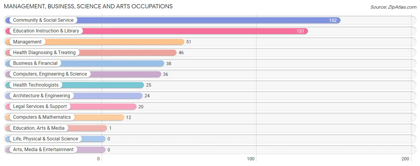 Management, Business, Science and Arts Occupations in Zip Code 81151