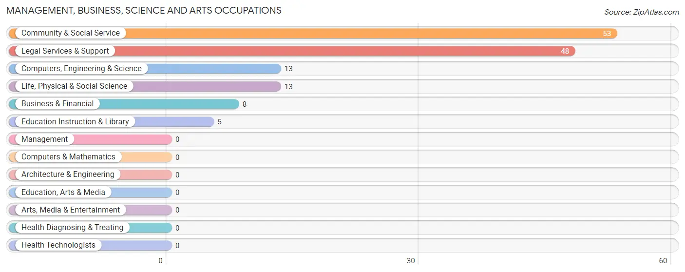 Management, Business, Science and Arts Occupations in Zip Code 81210